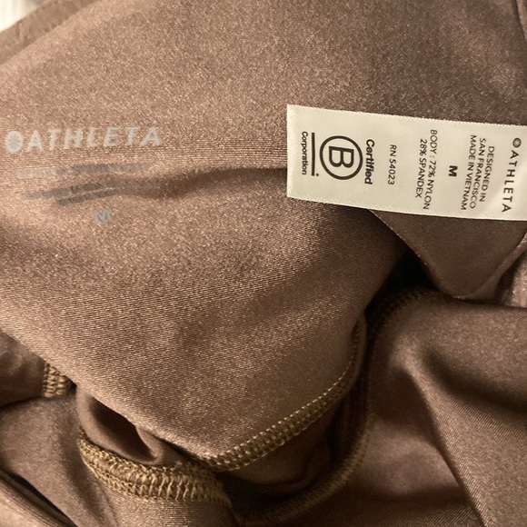 Athleta Womens Medium Tight Legging Elation Shine Coffee House High Rise - Picture 5 of 5